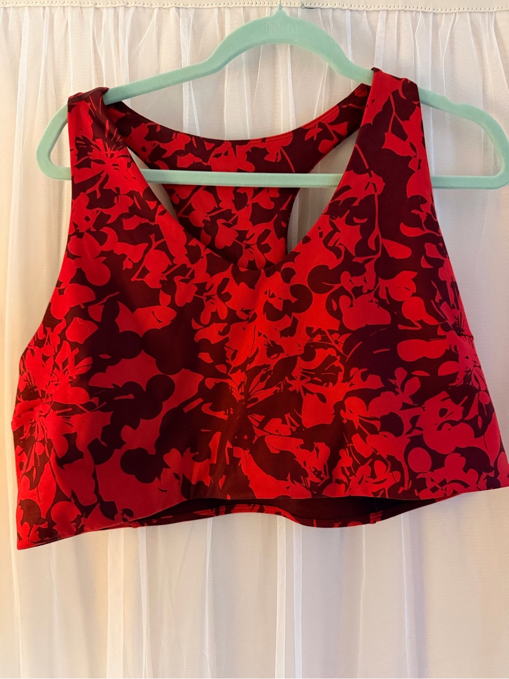 Zella Red Floral Racerback Sports Bra NWT size 2X